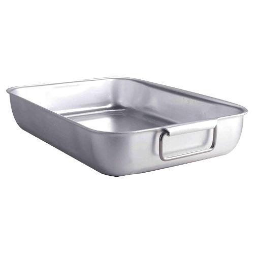 Rostiera Inox (54x33x9cm) angoli tondi maniglie snodate PROFESSIONAL Silver ALMA15150