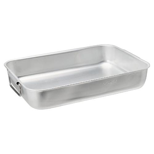 Rostiera Inox (43x28x7,5cm) angoli tondi maniglie snodate PROFESSIONAL Silver ALMA15140