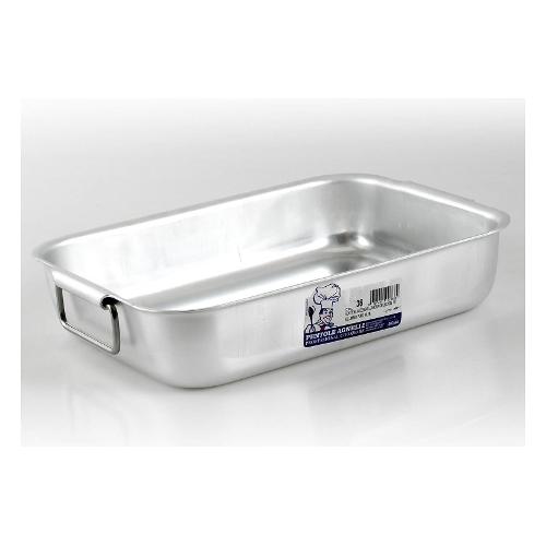 Rostiera Inox (39x26x7,5cm) angoli tondi maniglie snodate PROFESSIONAL Silver ALMA15136