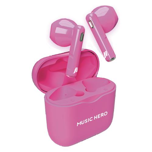 Auricolari microfono bluetooth MUSIC HERO Tws fluo Pink MHTWSFLUOG
