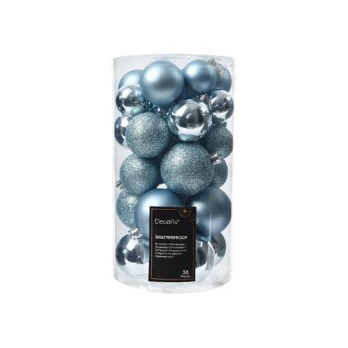 Set palline albero Natale (30pz-6cm) Plastica Blu ice 9022939