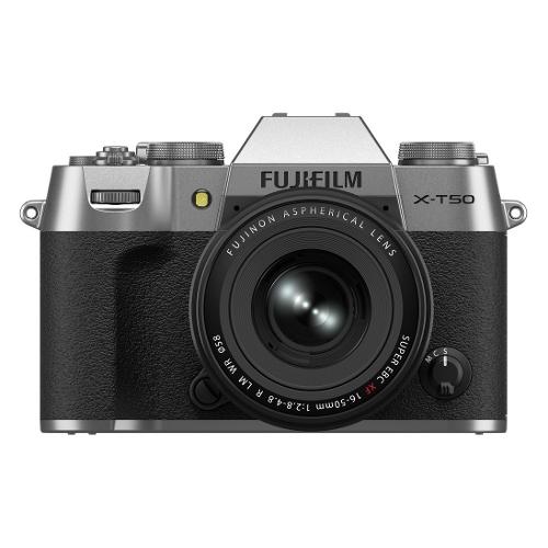 Fotocamera mirrorless 40Mpx X T50 Kit 16 50mm F2.8 4.8 R LM WR Silver