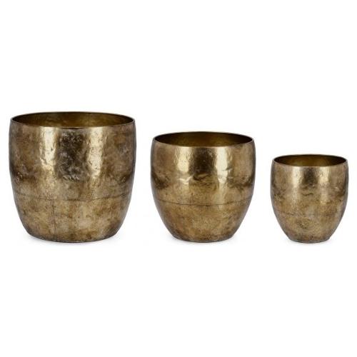 Set porta vasi piante 3 pz metallo BIMALA Oro 0184876