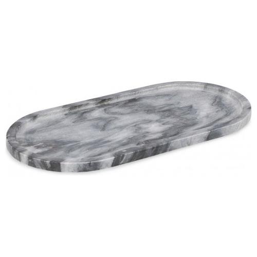 Piatto portata Marmo (40x20x1,5cm) decorativo ovale KANDY Grigio 0185595