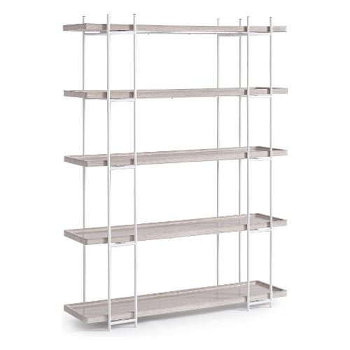 LAUREL Libreria Bianco e Naturale (120 x 165 h cm) Mobile KIT
