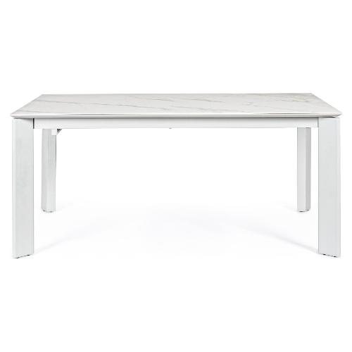 BRIVA Tavolo Allungabile Bianco e Grigio chiaro (160-220x90cm)
