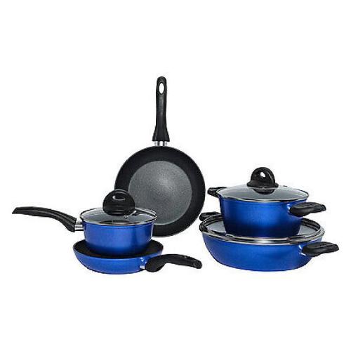 Batteria pentole Alluminio antiaderente 8 pz HAWAIAN DREAM Blu AP000197