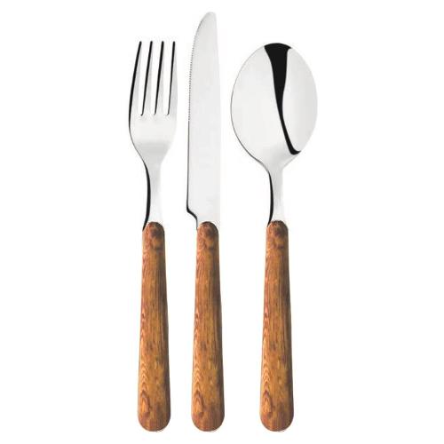 Set posate tavola 24 pz Inox BOLERO Legno scuro RC5P121N24