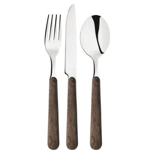 Set posate tavola 24 pz Inox BOLERO Legno medio RC5P321N24