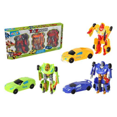 Set robot/autoTraxfigure 3 pz W’TOY Assortito 42435