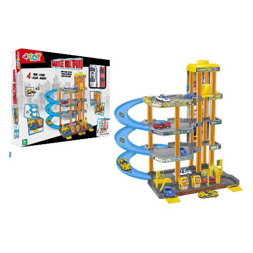 Garage Playset multipiano con 2 veicoli inclusi (34,5x33,5x37cm) W’TOY 42434