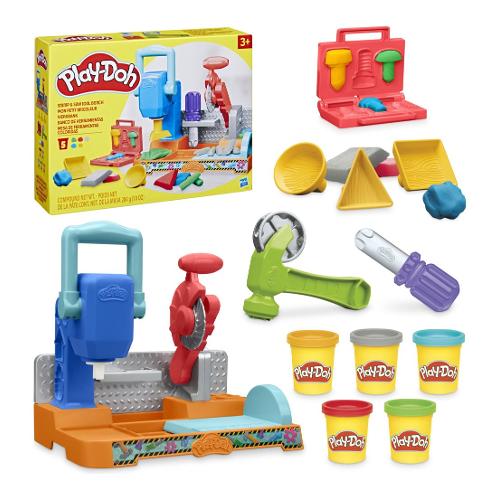 Pasta modellabile Banco Falegnameria 6 barattoli 57gr e accessori PLAY DOH F91415L0