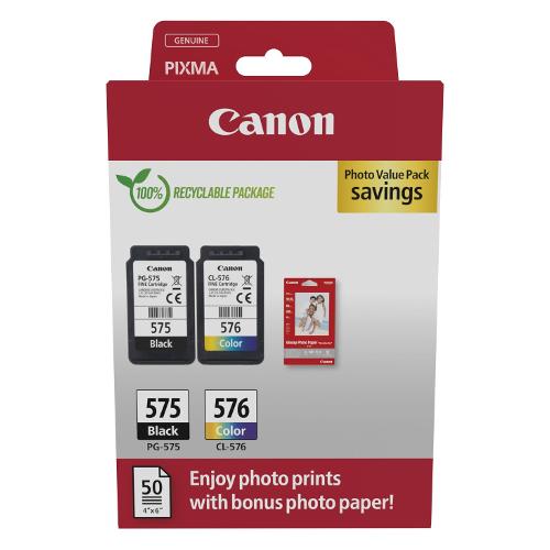 Set cartucce stampante Linea CL-576 Nero/Ciano/Magenta/Giallo Photo Value Pack 5438C004