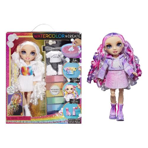 Bambola WaterColor & Create Doll Purple Eyes (28cm) RAINBOW HIGH 507581