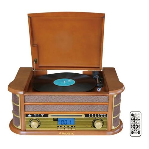 Compatto HI FI TT 34R BT CD TP USB Legno 2x 5w 110534 WD