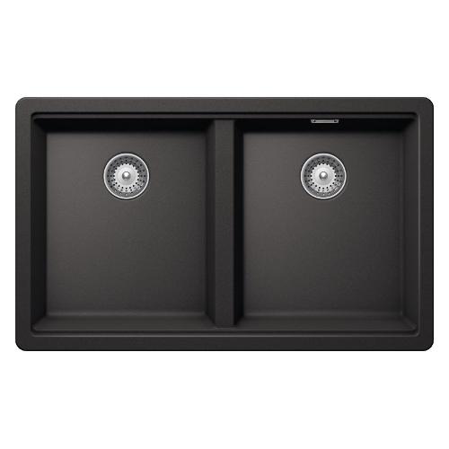 Lavello 2 vasche (75x45,6cm) BROOKLYN Nero assoluto Ruvido opaco BYKN200A13