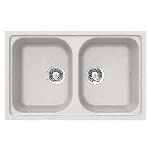 Lavello 2 vasche (79x50cm) LITHOS Alumina Ruvido opaco LITN200SA16N