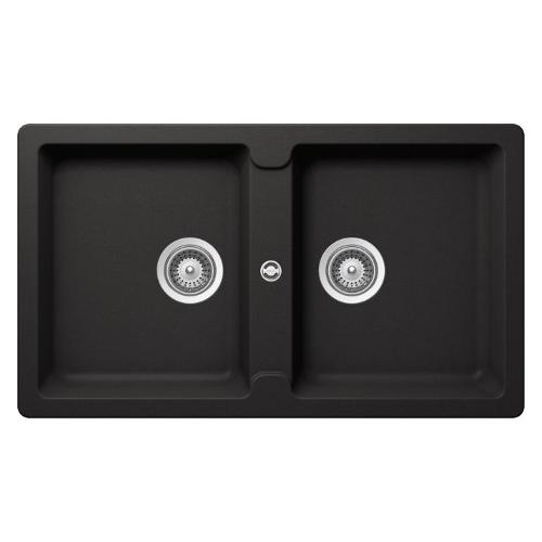 Lavello 2 vasche (86x50cm) ELEMENT Nero assoluto Ruvido opaco ELEN200A13