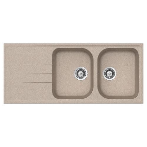 Lavello 2 vasche (116x50cm) LITHOS Avena Ruvido opaco LITD200A58N