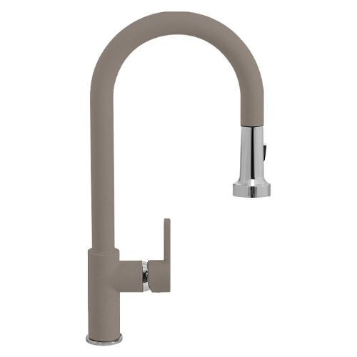 Miscelatore lavello semi-professionale doccetta estraibile AQUAALTO Grigio tortora SXALTD42