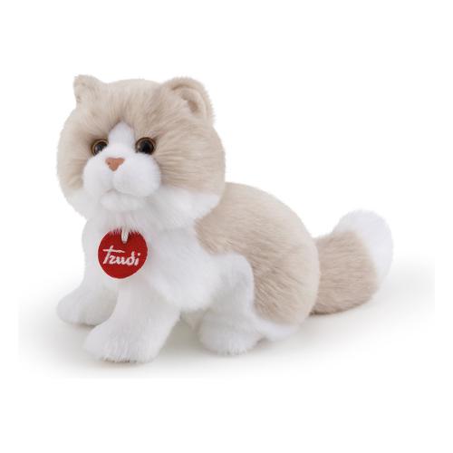 Peluche Gatto Giada (11x18x23cm) CLASSIC Beige e Bianco 21036