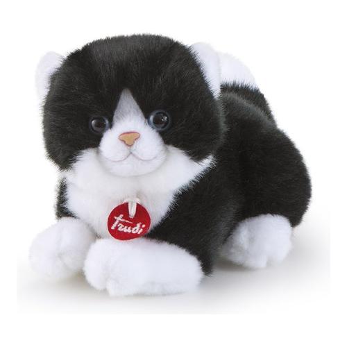 Peluche Gatto (15x26x15cm) TRUDINO Bianco e Nero 51252