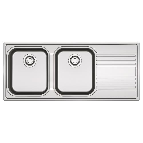Lavello 2 vasche (116x50cm) Rpx 621 Dx FUTURO Inox Spazzolato 101 0358 153