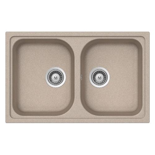 Lavello 2 vasche (79x50cm) LITHOS Avena Ruvido opaco LITN200SA58N