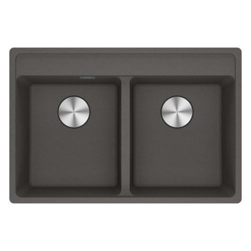 Lavello 2 vasche (76x51cm) Mrg 620 35-35 MARIS Grigio ardesia Opaco 114 0714 186