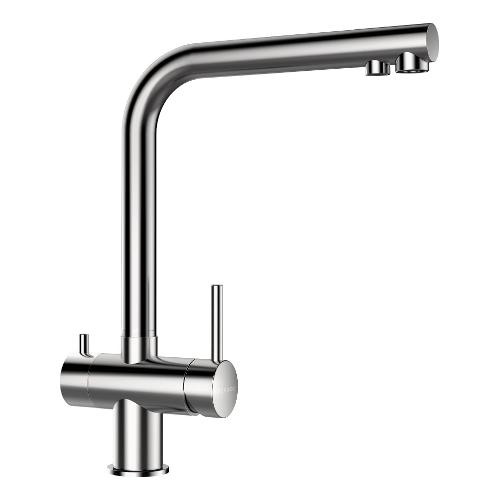 Miscelatore lavello doppio comando acqua filtrata VITUS Inox massicico 560000EDM