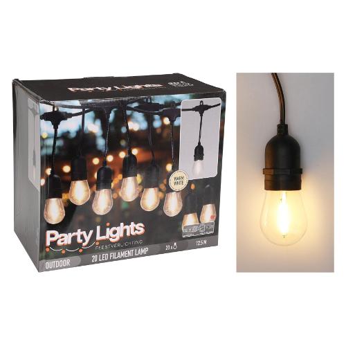 Catena luminosa PARTY LIGHTS Warm white Nero (1250 cm) LG1000020 20 luci - LED