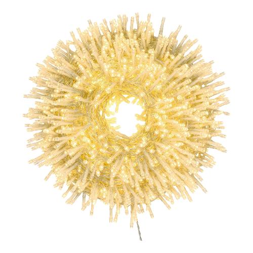 Filo Bianco 1500 luci - MINILED Bianco caldo (30,5 + 4 mt) 8 Giochi di luce XMAS KING 36208