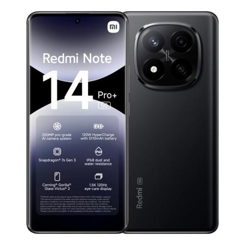 Smartphone 6,67" REDMI NOTE 14 PRO+ 5G Midnight black ( 256GB Ram 8GB 5110 mAh ) MZB0I9OEU