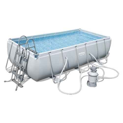 Piscina con accessori (404x201x100cm) per 3 - 4 persone STEEL PRO MAX Grigio 56442 2