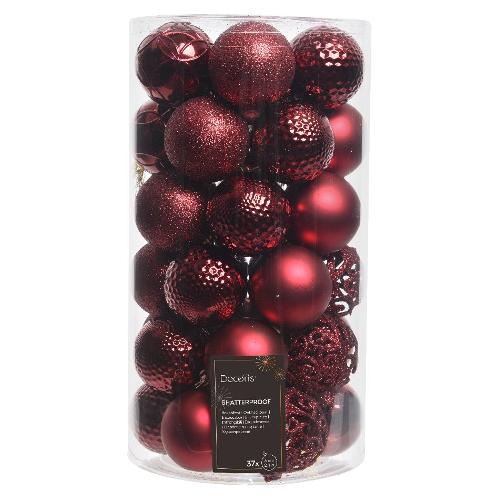 Set palline albero Natale (37pz-6cm) Plastica Oxblood 9020803