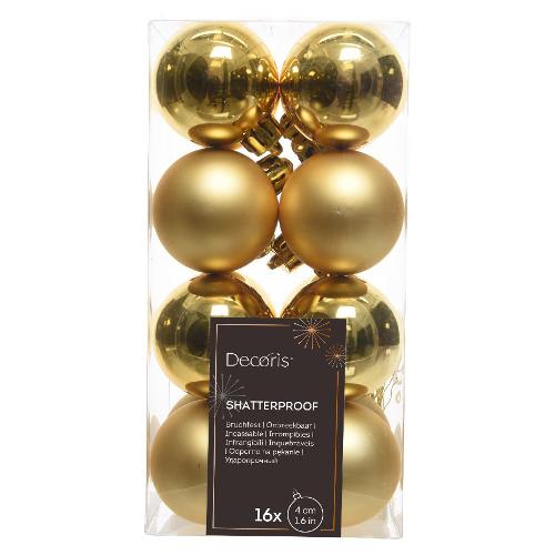 Set palline albero Natale (16pz-4cm) Plastica Gold 9021775