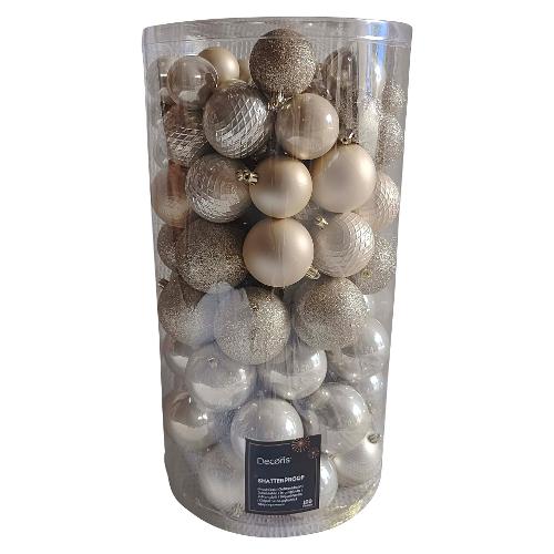 Set palline albero Natale (100pz) Plastica Pearl 9956272