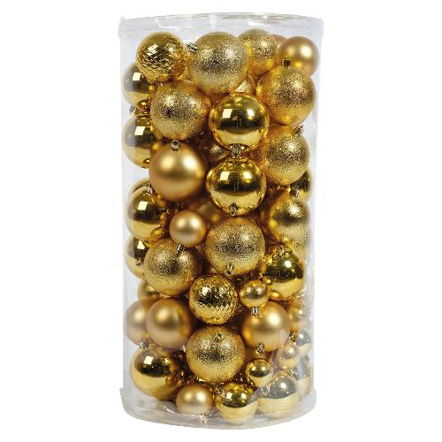 Set palline albero Natale (100pz) Plastica Gold 9948821
