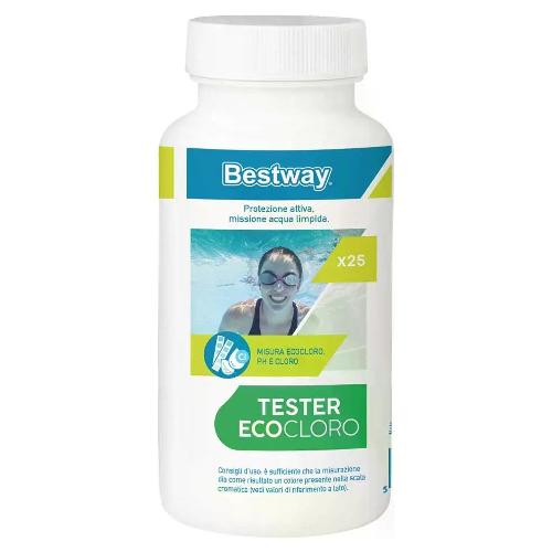 Analizzatore acqua piscina 25 strisce test Eco Cloro 3 in 1 59062