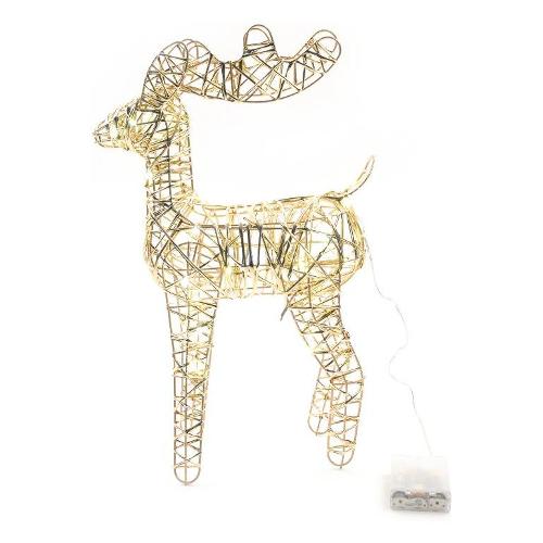 Renna (25,5x10x38cm) 30 luci - LED Oro 58386