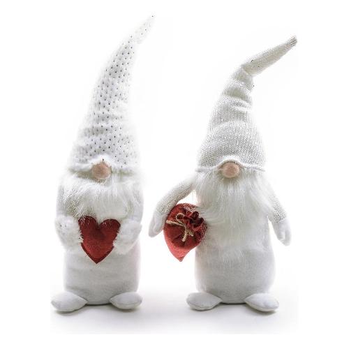 Babbo Natale cuoricino bianco Assortito (50 cm) 90436