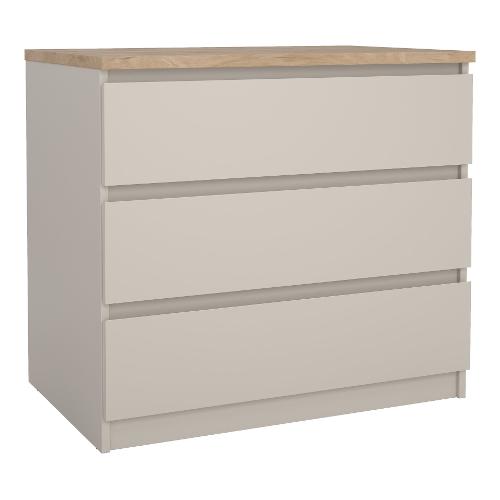 NAIA Cassettiera 3 Cassetti Cashmere e Jackson hickory (75cm) Mobile KIT