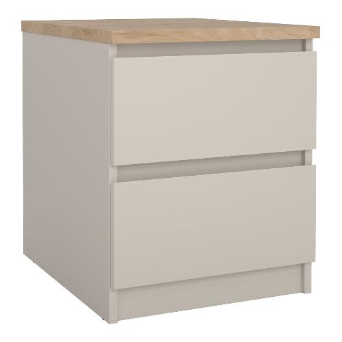NAIA Comodino 2 Cassetti Cashmere e Jackson hickory Mobile KIT (40,4x40x49,5cm)