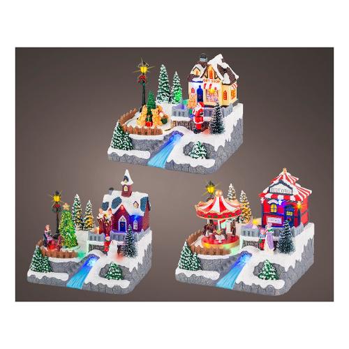 Paesaggio con movimento, luci e musica (18,8x13,5x19cm) Assortito 487221