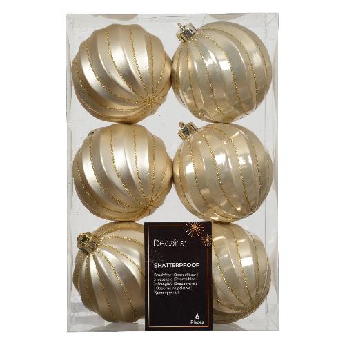 Set palline albero Natale (6pz) Plastica Pearl 26076