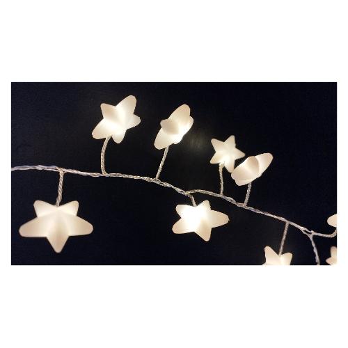 Filo Trasparente 180 luci - NANOLED Bianco caldo (3 + 3 mt) Stelle Luce fissa CHRISTMAS IP44 D3965