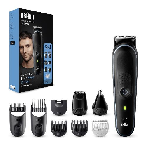 Regolabarba SERIES 5 All in One Trimmer Styling Kit 9In1 Black e Blue MGK5411
