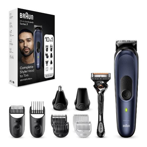 Regolabarba SERIES 7 All in One Body Groomer Style Kit 10In1 Blue e Black MGK7421
