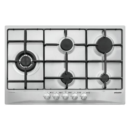 Piano cottura gas 5 zone GT85TIX Inox (75cm)