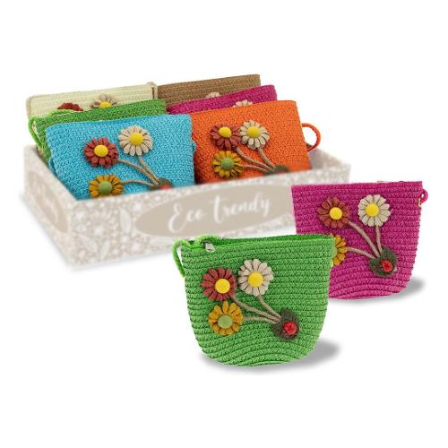 Borsetta gioco Eco Trendy in paglia (15x17cm) MISS SIGNORINA Assortito 52591
